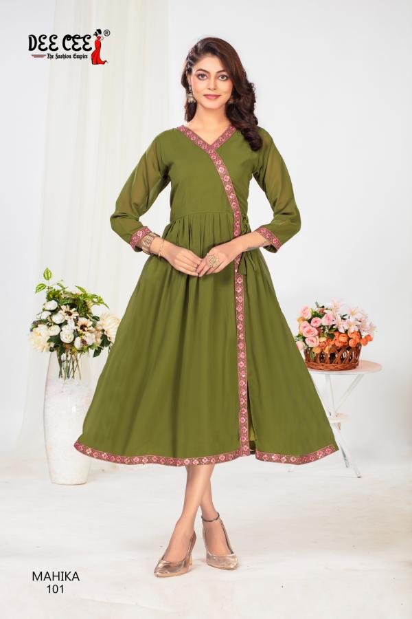 Deecee Mahika Plain Georgette Fancy Kurtis Collection